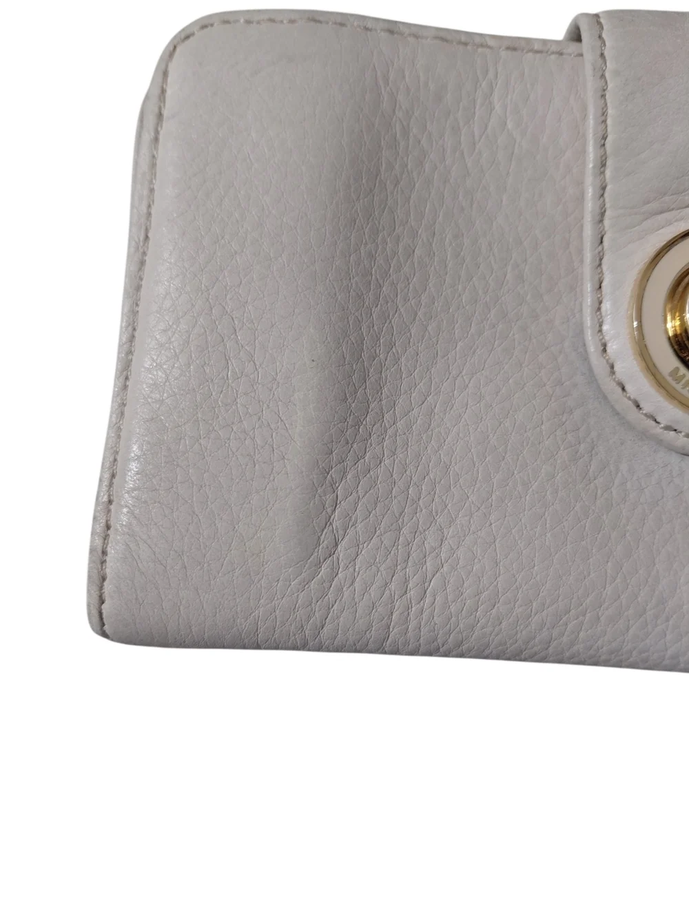 Michael Kors White Leather Snap Continental Wallet